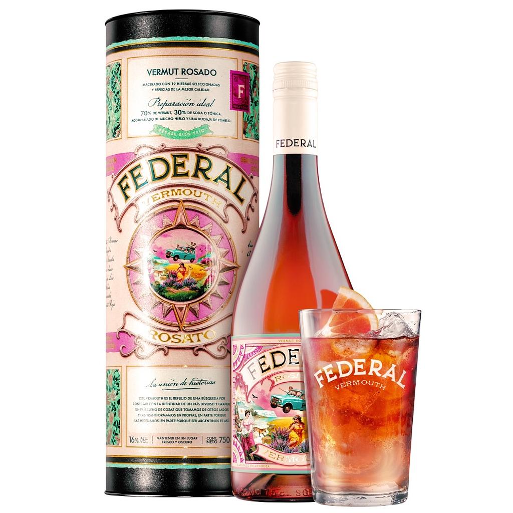 [5152] Vermouth Federal ROSATO Estuche 1x750cc + Vaso