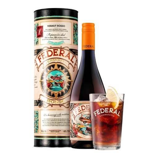 [5153] Vermouth Federal ROSSO Estuche 1x750cc + Vaso