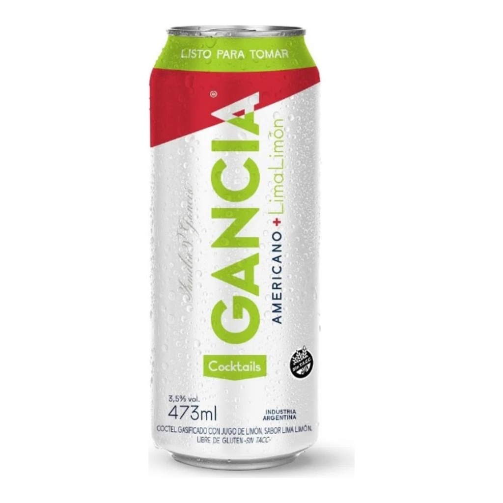 [1735] Gancia + Lima Limón 3.5º Lata 473cc SIN TACC