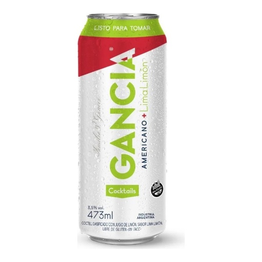 [1735] Gancia + Lima Limón 3.5º Lata 473cc SIN TACC