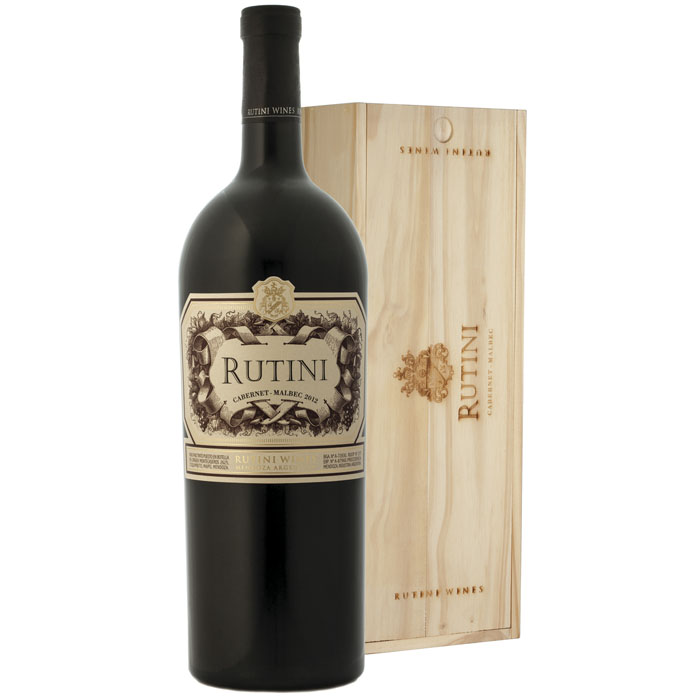 [1386] Rutini Cabernet-Malbec Estuche Madera 1x3000cc