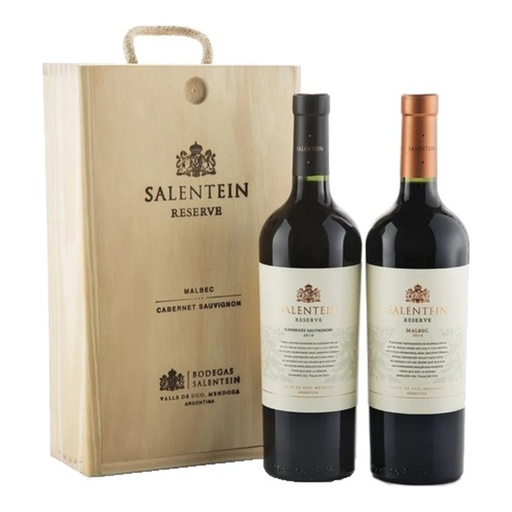 [2157] Salentein Reserva Malbec/Cab S Estuche Madera 1x2x750cc