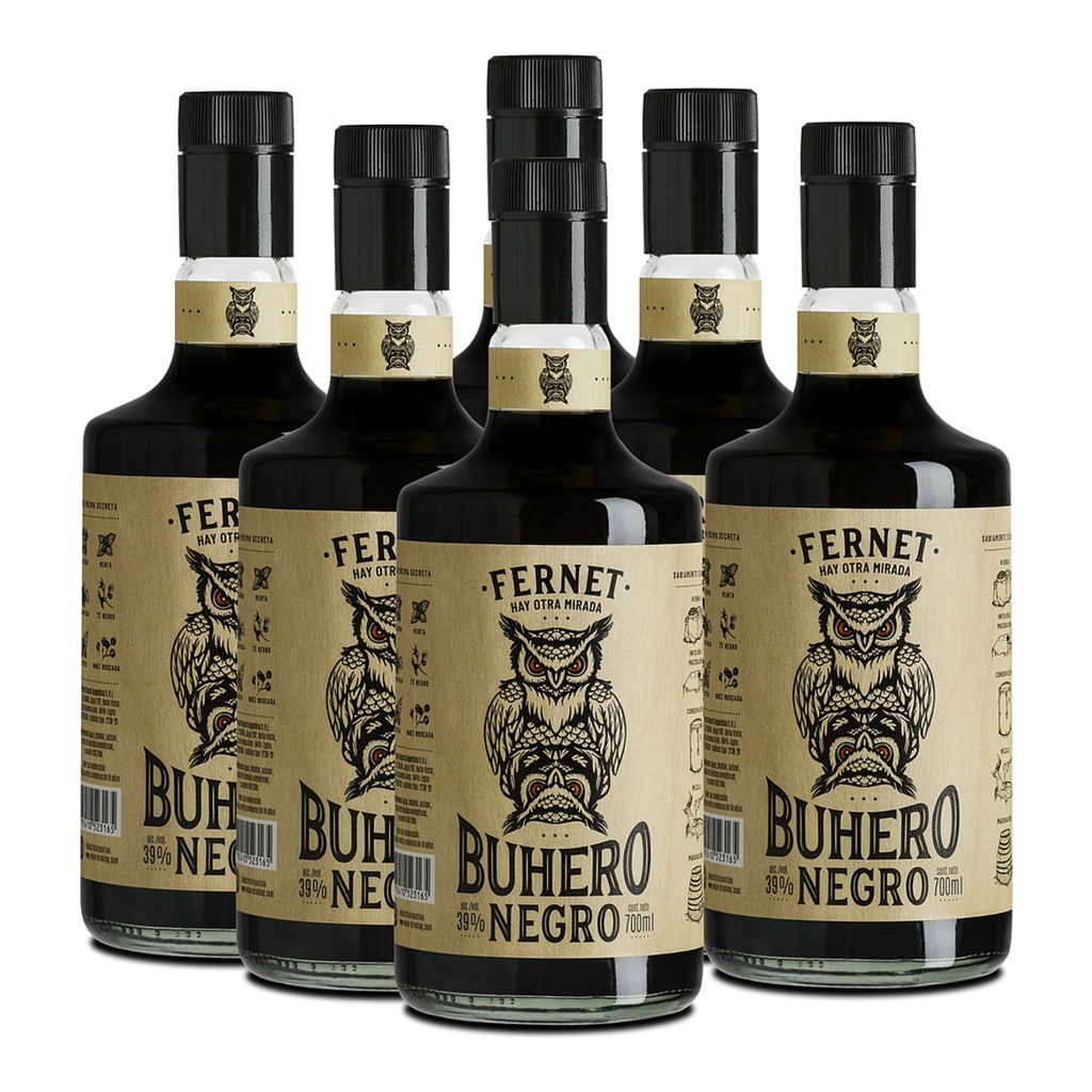 [2610] Promo x6 Fernet Buhero Negro 39º 700cc