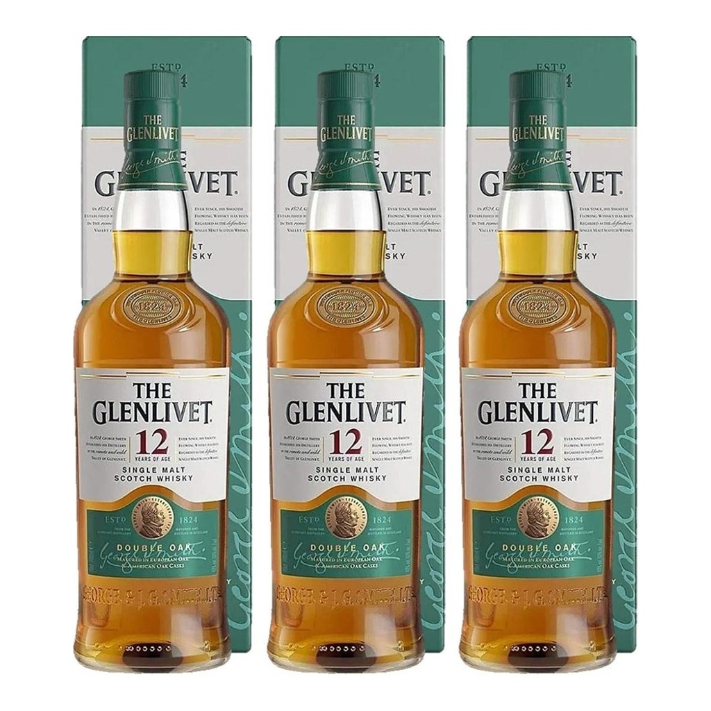 [2839] Promo x3 The Glenlivet 12 yo 40º Estuche 1x700cc