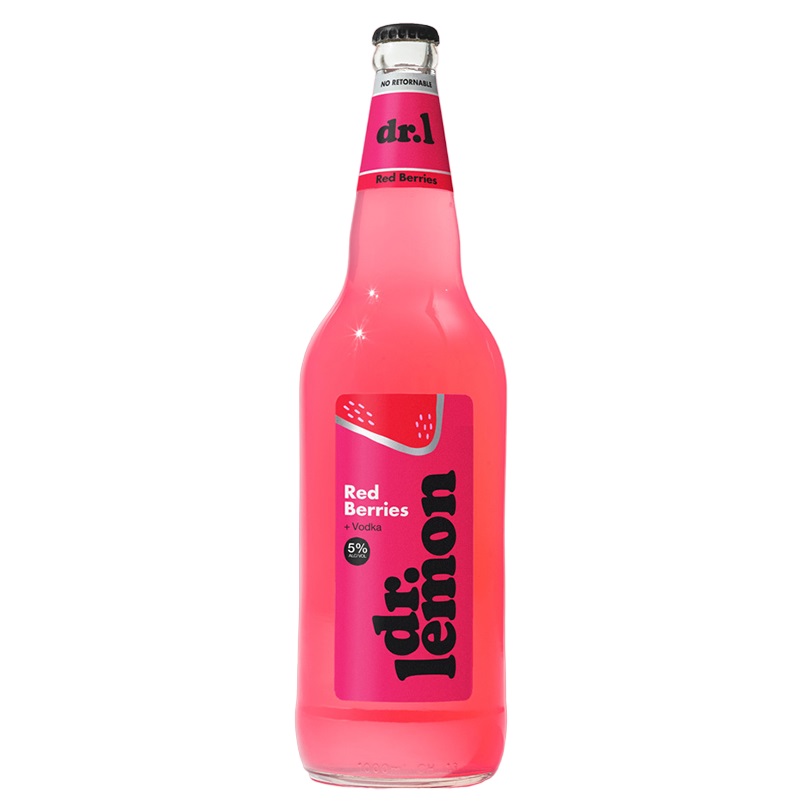[3046] Dr Lemon Vodka Red Berries 5% 1000cc SIN TACC