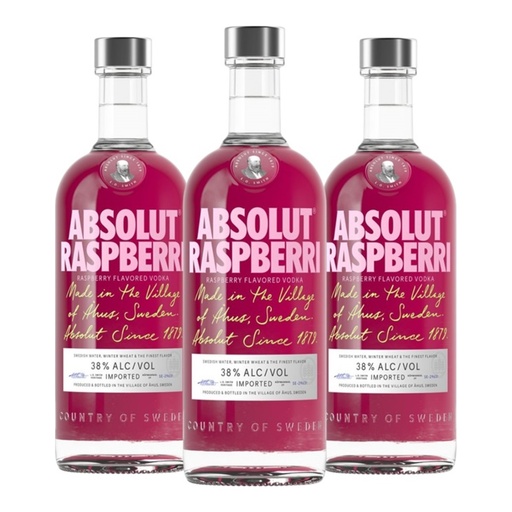 [4273] Promo x3 Absolut Raspberri 700cc