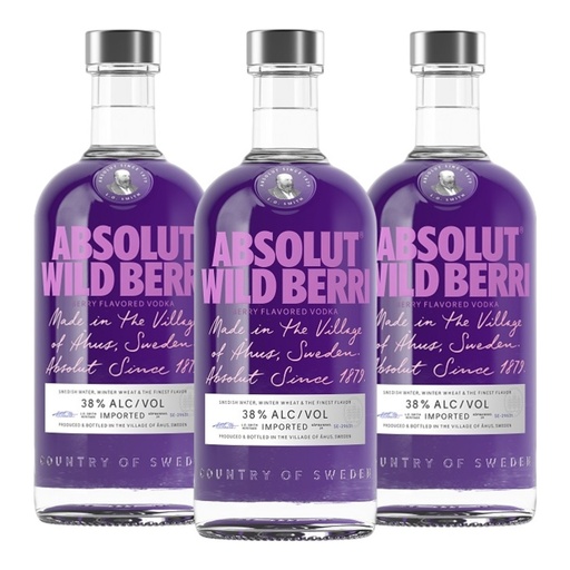 [SO4618] Promo x3 Vodka Absolut Wild Berri 700cc
