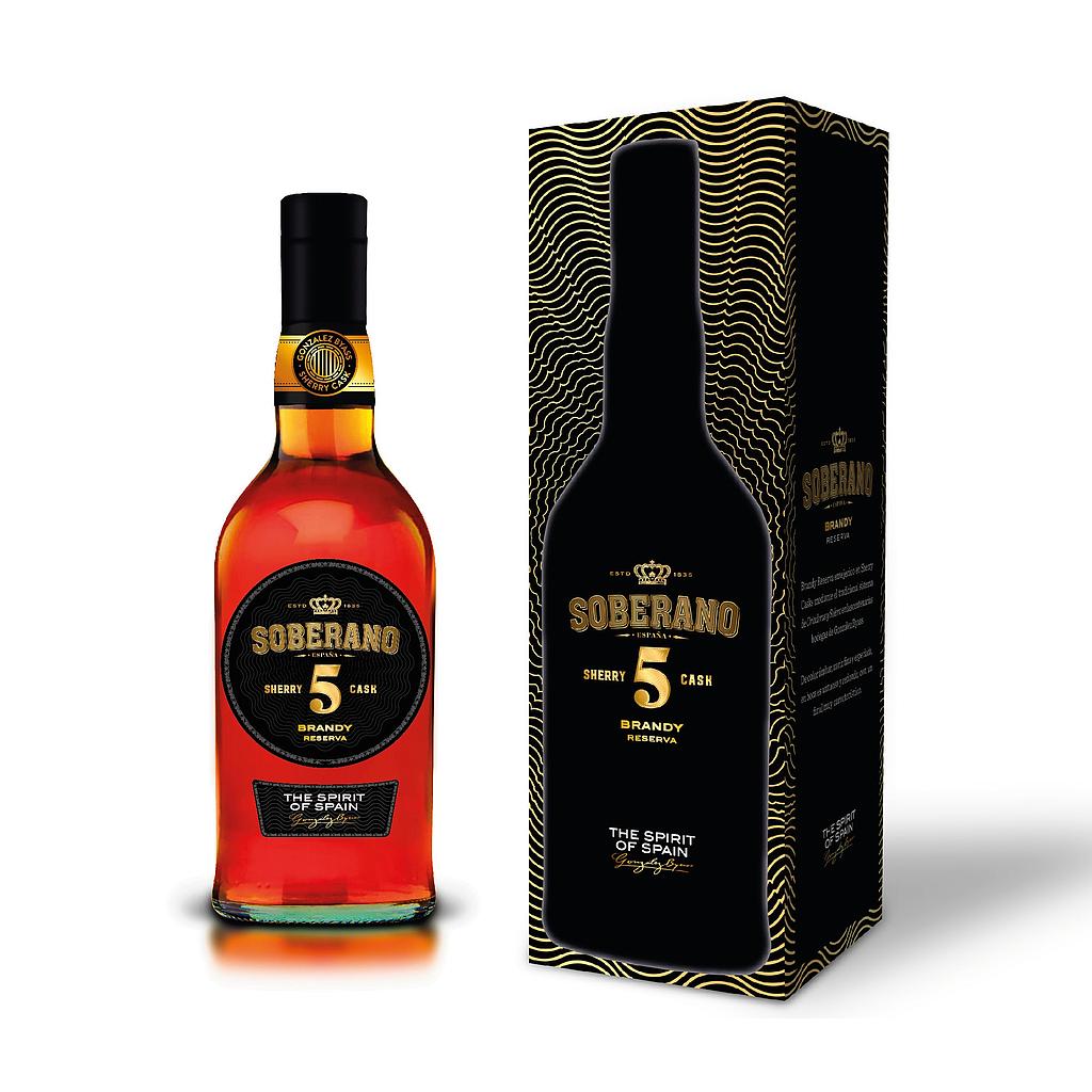 [4932] Brandy Reserva Soberano 5 Años 36° Estuche 1x700cc