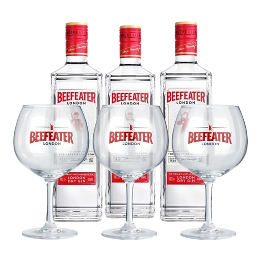 [SO5024] Promo x3 Gin Beefeater 700cc + 3 Copones