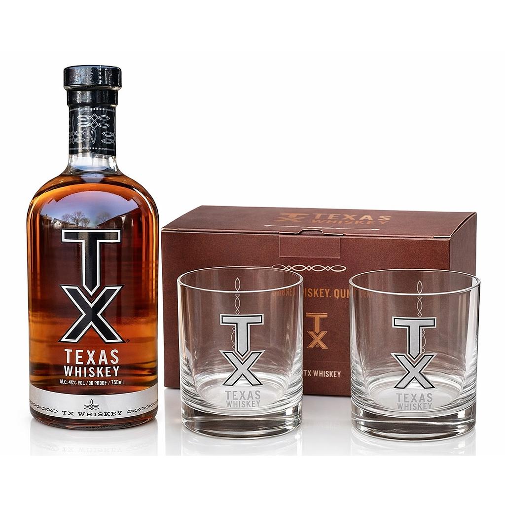 [5314] TX Texas Whiskey 40° 700cc + 2 VASOS