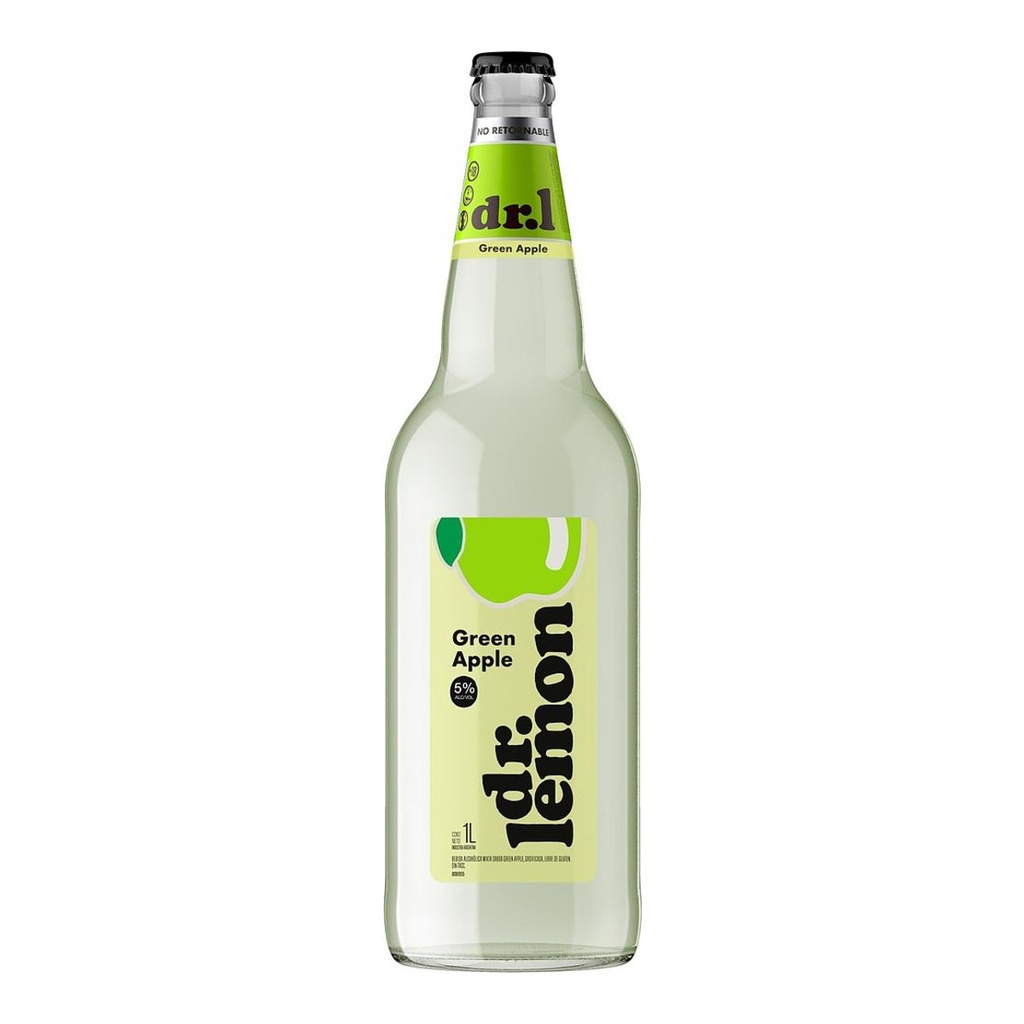 [5418] Dr Lemon Vodka GREEN APPLE 5° 1000cc SIN TACC