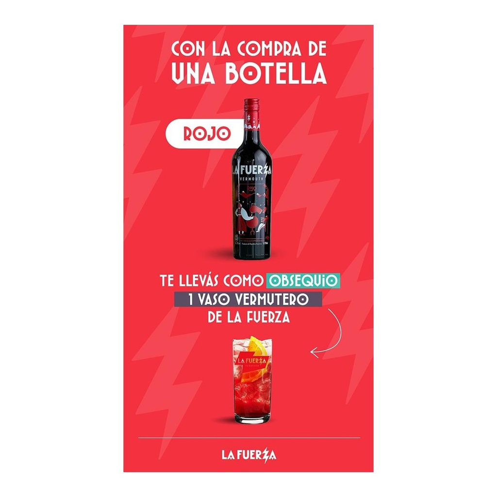 Promo x1 La Fuerza Rojo 750cc + 1 Vaso