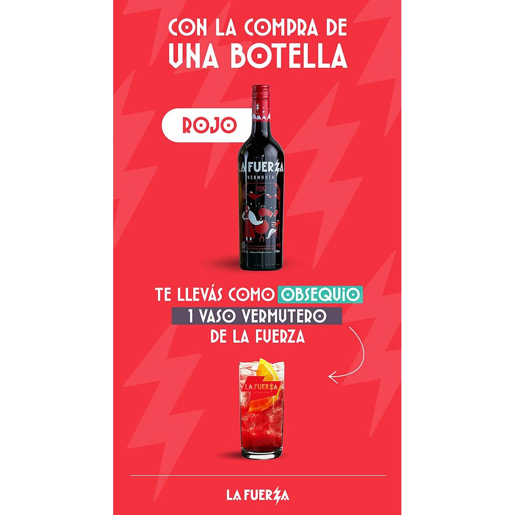 [5477] Promo x1 La Fuerza Rojo 750cc + 1 Vaso