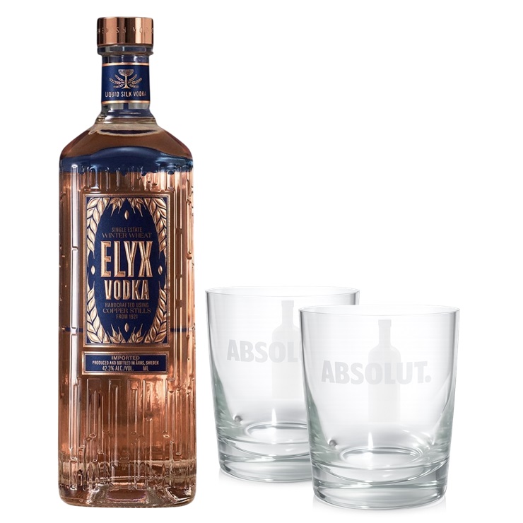 Promo x1 Vodka Absolut Elyx 42.3º 1000cc + 1 Vaso
