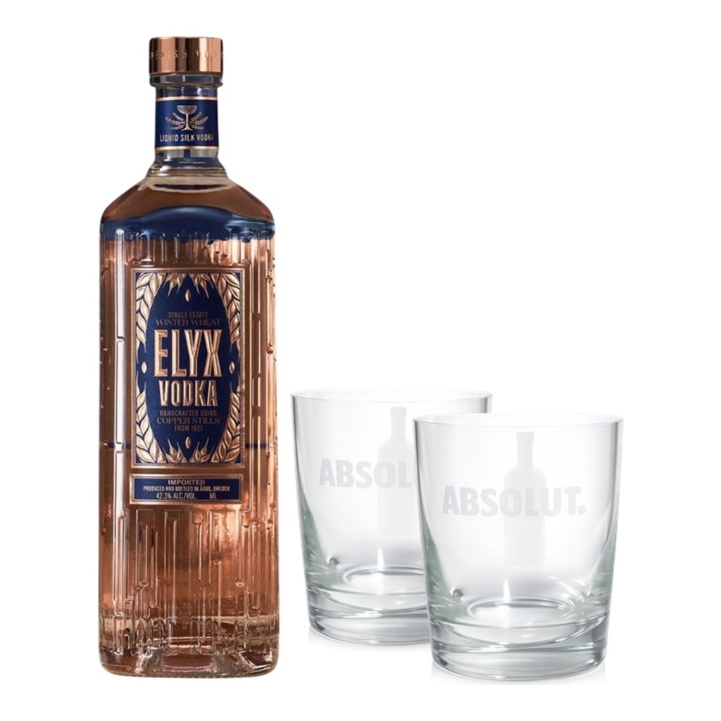 Promo x1 Vodka Absolut Elyx 42.3º 1000cc + 2 Vaso