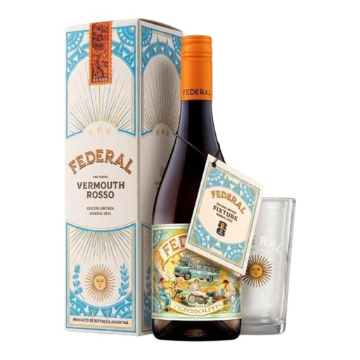 [5379] Vermouth Federal ROSSO Estuche 1x750cc + Vaso (EDICION MUNDIAL 2026)