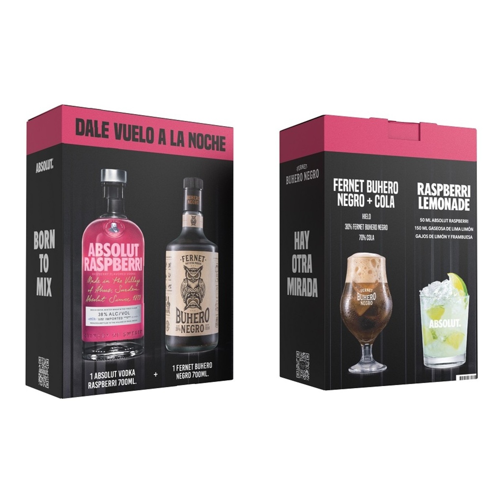 [5510] Vap 1 Buhero Negro 700cc + 1 Absolut Raspberry 700cc