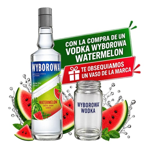[5548] Promo x1 Vodka Wyborowa Watermelon 700cc + 1 Vaso