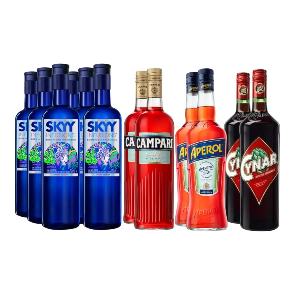 [5596] Combo Skyy Jungle + Campari + Aperol + Cynar