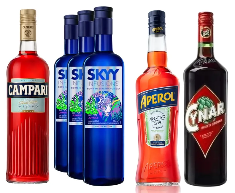 Combo Skyy Jungle + Campari + Aperol + Cynar II