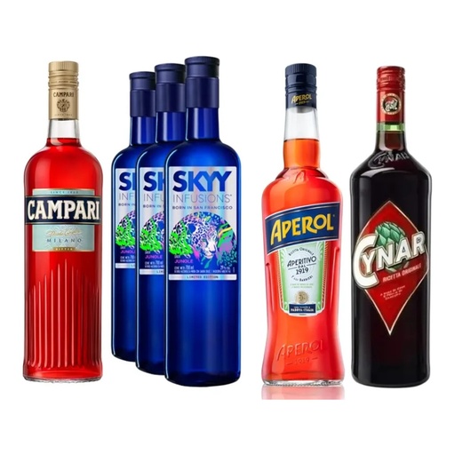 [5597] Combo Skyy Jungle + Campari + Aperol + Cynar II