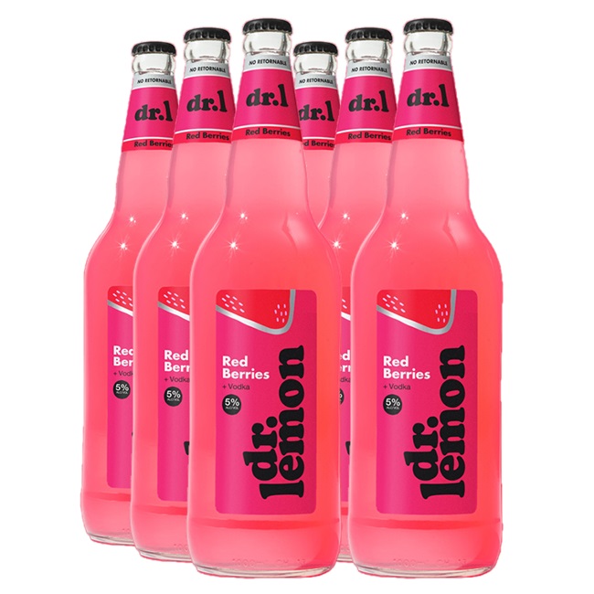 Promo x6 Dr Lemon Vodka Red Berries 1000cc