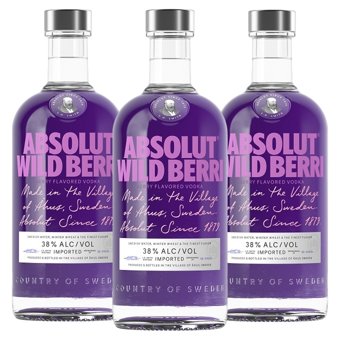 Promo x3 Vodka Absolut Wild Berri 700cc