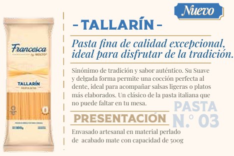 Tallarin Francesca 500cc (Vto: 2/2027)