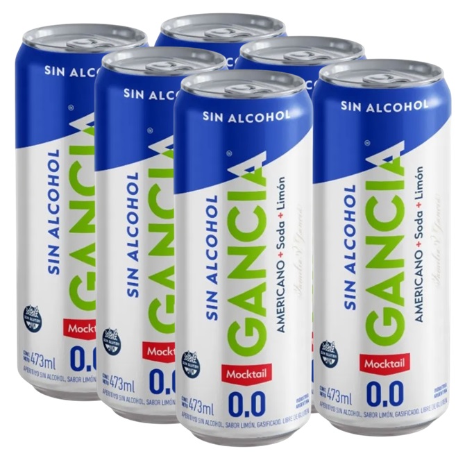 Gancia Cero + Soda + Limon LATA PACK 6x473cc (S/ALCOHOL)