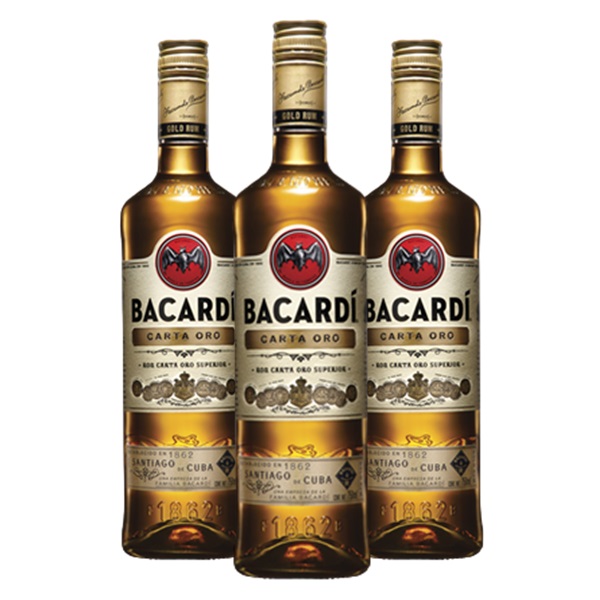 Promo x3 Ron Bacardi Carta Oro 700cc 30% Off