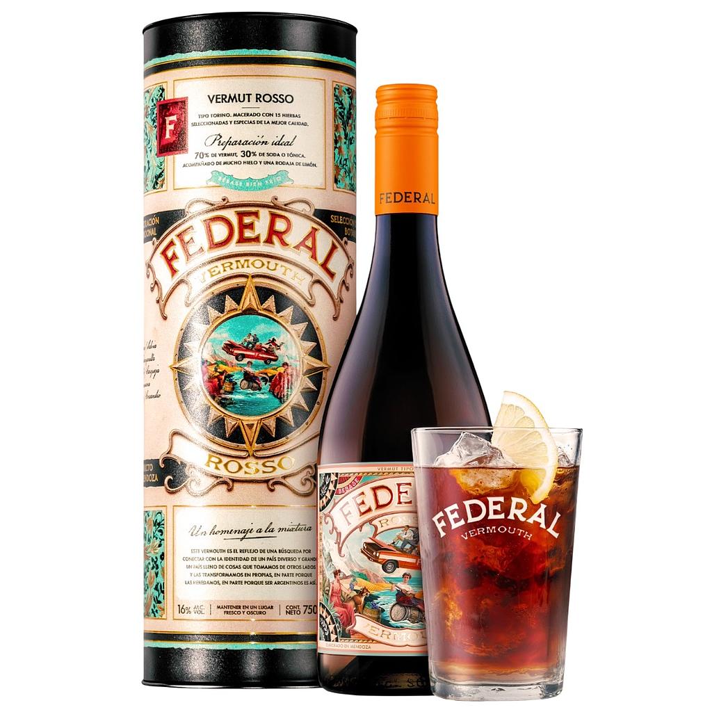 Vermouth Federal ROSSO Estuche 1x750cc + Vaso