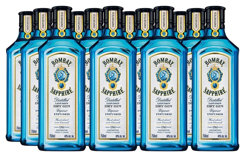 Promo x12 London Dry Gin Bombay 750cc 30% Off
