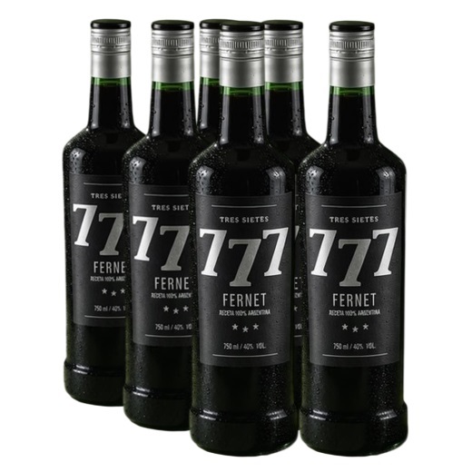 Promo x6 Fernet 777 Tres Sietes 750cc + 6 Vaso
